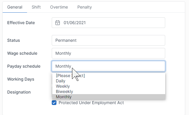 Shift calendar